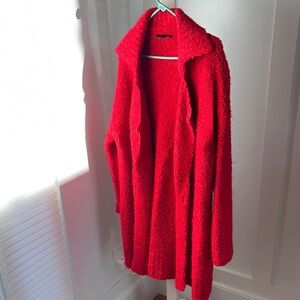Cozy Red Knit Cardigan